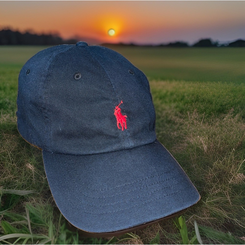 Polo Ralph Lauren Baseball Cap Black Preppy Red Horse